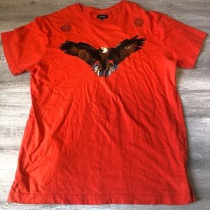 Men Akoo 3XL Tee Tshirt Big and Tall Short Sleeve Orange Embroidered Logo